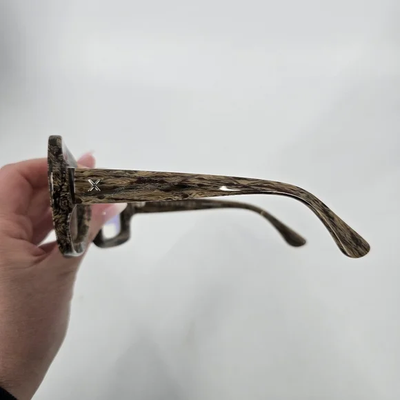 Dax Gabler Oversize Square Sunglasses Wood Grain Frame Devi Kroell 135mm 109-A05 - Picture 3 of 14